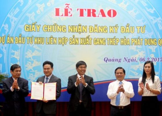 Quảng Ngãi cấp mới cho 5 dự án FDI với tổng vốn 269 triệu USD