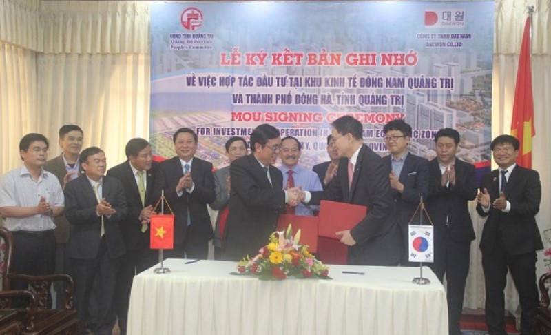 UBND tỉnh Quảng Trị và Tập đoàn Daewon ký kết biên bản ghi nhớ hợp tác đầu tư 2 dự án lớn
