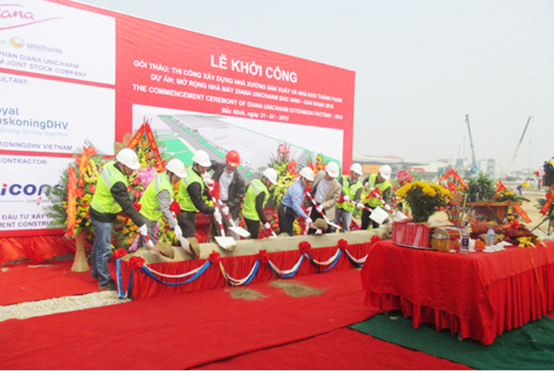 UNICONS THI CÔNG DỰ ÁN MỞ RỘNG NHÀ MÁY DIANA UNICHARM BẮC NINH