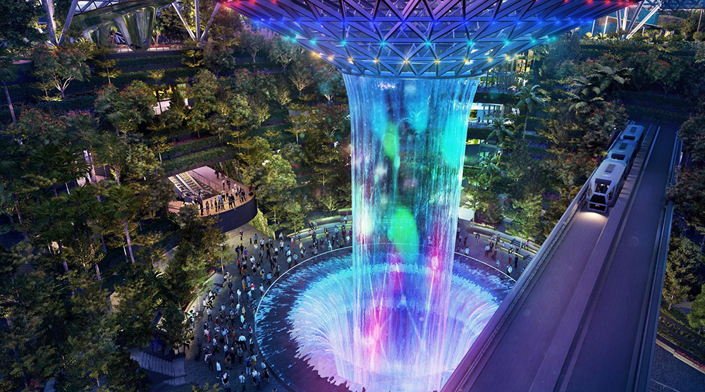 Sân bay Changi (Singapore) sắp khánh thành tổ hợp với thác nước 40m trong nhà