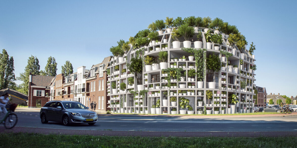 MVRDV Designs Facade of Potted Plants along Dommel River