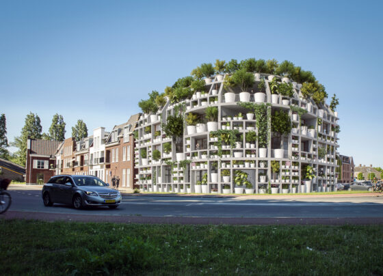 MVRDV Designs Facade of Potted Plants along Dommel River