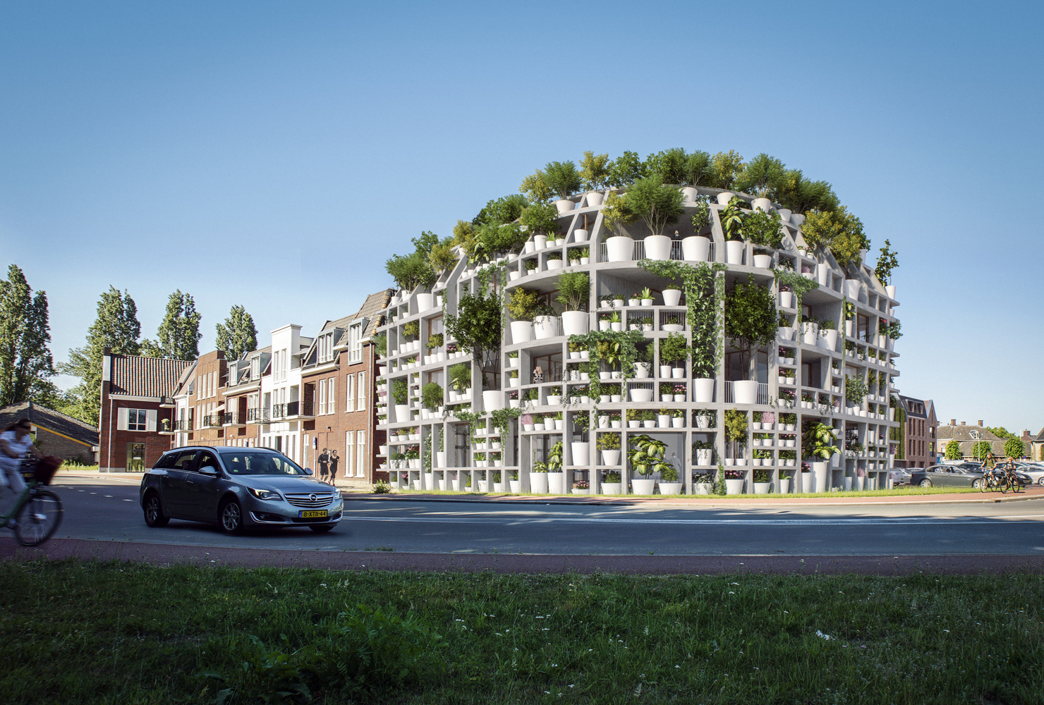 MVRDV Designs Facade of Potted Plants along Dommel River