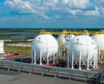Gas tanks at a PV Gas facility in southern Vietnam. Photo courtesy of PV Gas.