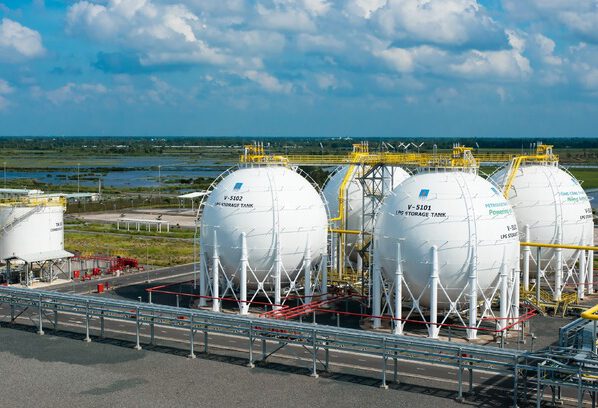 Gas tanks at a PV Gas facility in southern Vietnam. Photo courtesy of PV Gas.