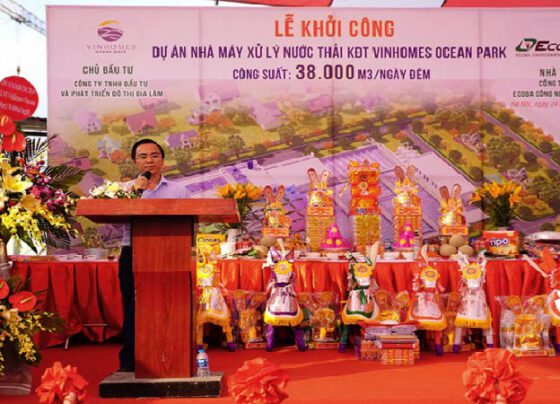 Ecoba ENT khởi công nhà máy xử lý nước thải Vinhomes Ocean Park