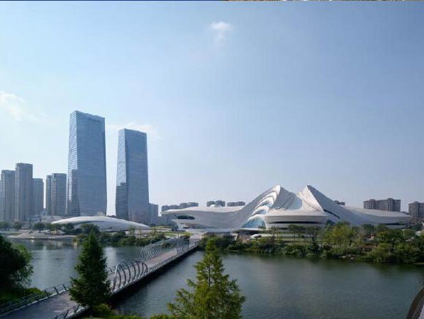 Whipped peaks form Zaha Hadid Architects’ Meixihu cultural centre