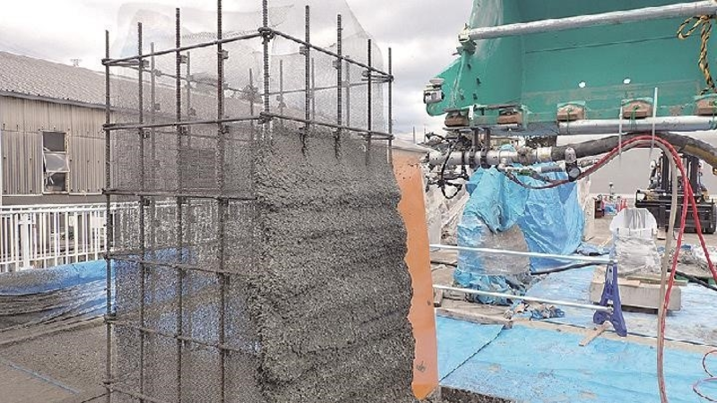 Japanese developed new type of concrete spraying method