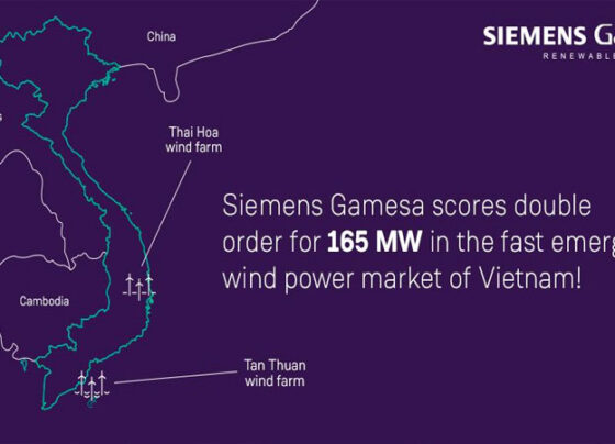 Siemens Gamesa Secures two order totaling 165MW from Vietnam