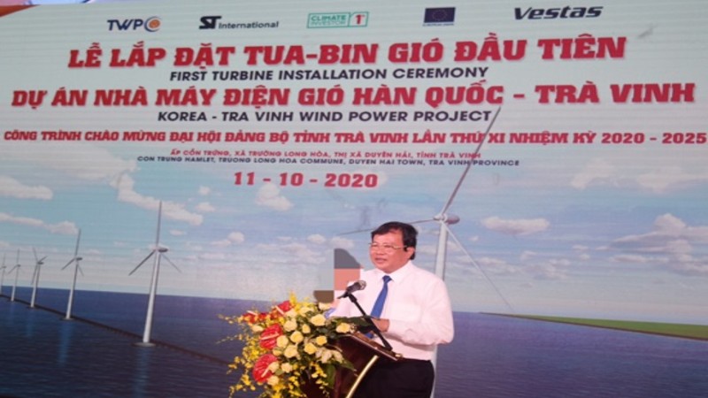 Trà Vinh: Long trọng tổ chức Lễ lắp đặt tua-bin gió Dự án Nhà máy Điện gió Hàn Quốc – Trà Vinh