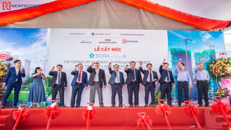 Newtecons tổ chức thành công lễ cất nóc Sora Gardens II project