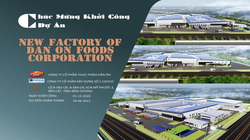 Cofico khởi công Dự Án Nhà Máy thực phẩm Dân Ôn Giai Đoạn 2