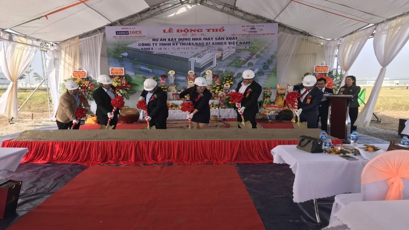 Lễ động thổ dự án nhà máy sản Công ty TNHH kỹ thuật bao bì Adhes Việt Nam