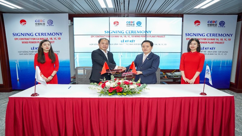 Kí hợp đồng EPC dự án điện gió Cà Mau 1A, 1B, 1C, 1D trị giá hơn 10.000 tỉ đồng