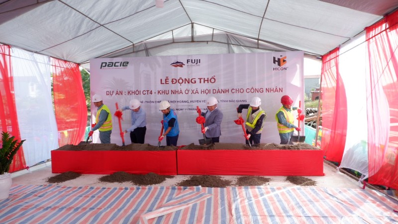 Lễ khởi công xây dựng dự án nhà ở xã hội công nhân của Công ty Fuji Bắc Giang