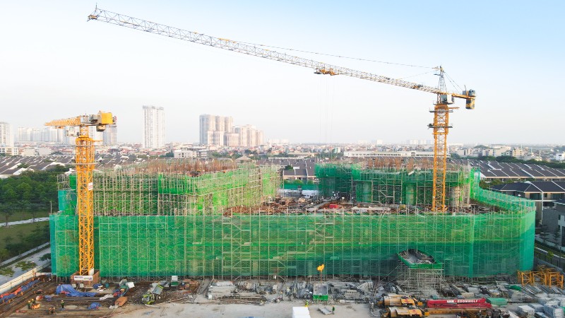 Công trình Park Kiara hoàn thành mẻ bê tông sàn chuyển 2.000 m3
