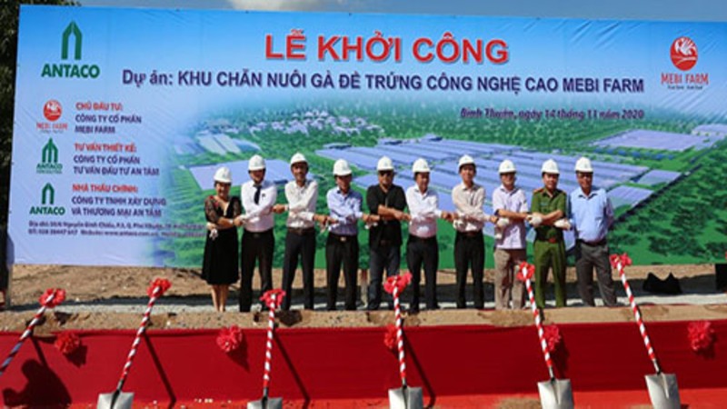 Khởi công dự án khu chăn nuôi gà đẻ trứng công nghệ cao Mebi Farm