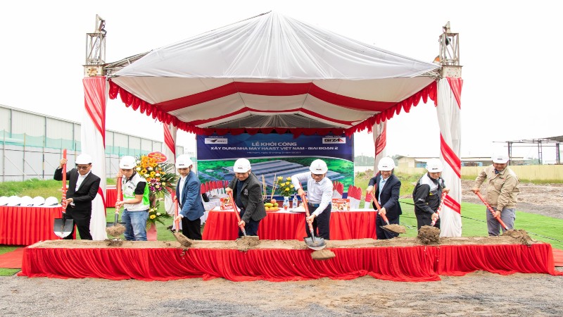 Lễ động thổ giai đoạn II của nhà máy Công ty TNHH Công nghiệp Haast Việt Nam