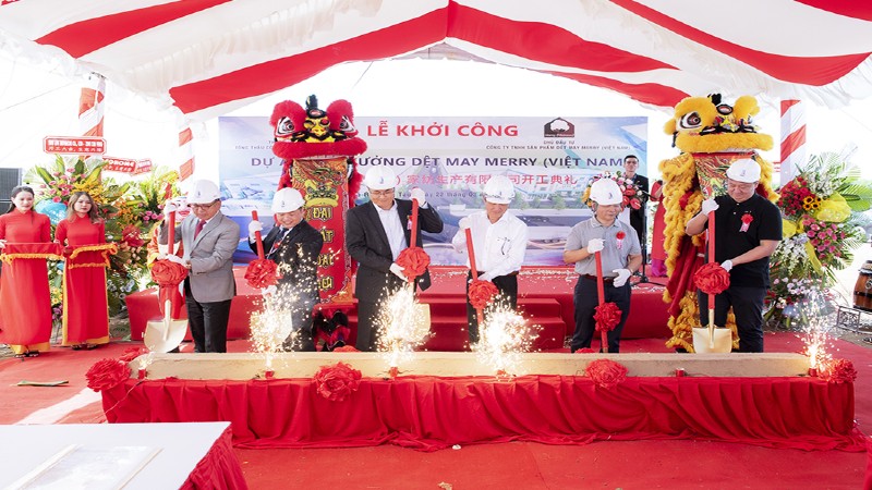 Khởi công xây dựng nhà xưởng dệt may Merry (Việt Nam) với vốn đầu tư 10 triệu USD