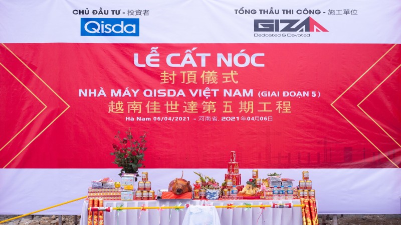 Lễ cất nóc dự án Qisda giai đoạn 5, Hà Nam