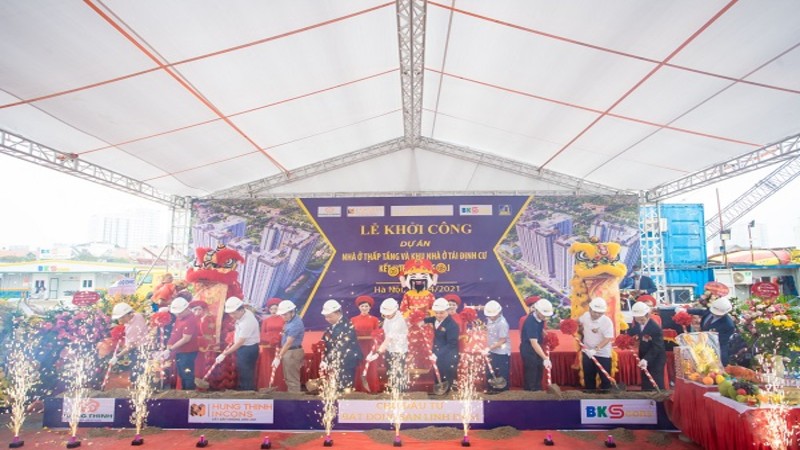 Khởi công khu nhà ở tái định cư kết hợp thương mại tại Linh Đàm