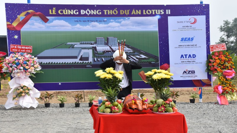 AZB khởi công giai đoạn 2 dự án nhà máy sản xuất thức ăn gia súc, gia cầm và thủy sản của tập đoàn Skretting