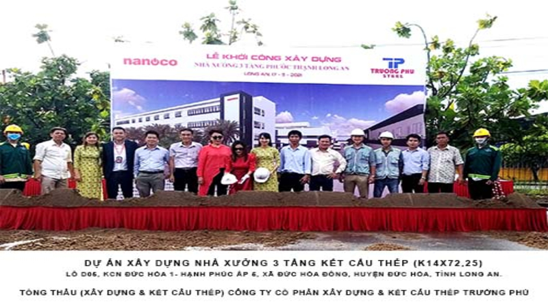 Khởi công nhà xưởng 3 tầng Phước Thạnh Long An Nanoco