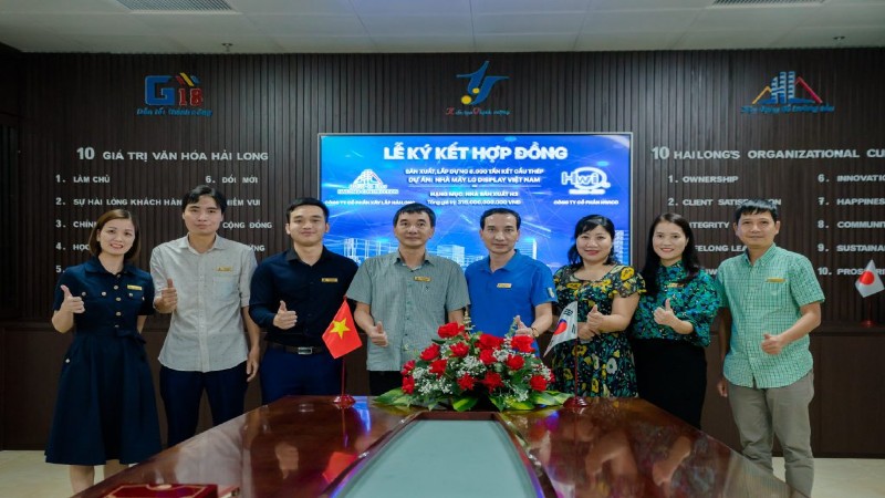 Lễ ký kết hợp đồng sản xuất – lắp dựng 8.000 tấn kết cấu thép dự án nhà máy LG Display Việt Nam