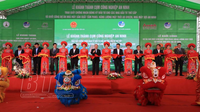 Thái Bình: Khánh thành cụm công nghiệp, trao giấy chứng nhận đầu tư và khởi công một số dự án trong cụm công nghiệp An Ninh