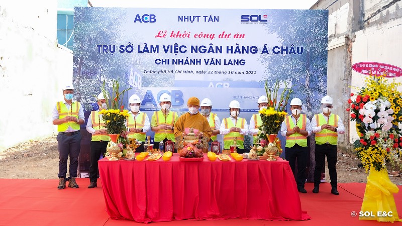 Lễ khởi công dự án “trụ sở làm việc của ngân hàng Á Châu” chi nhánh Văn Lang