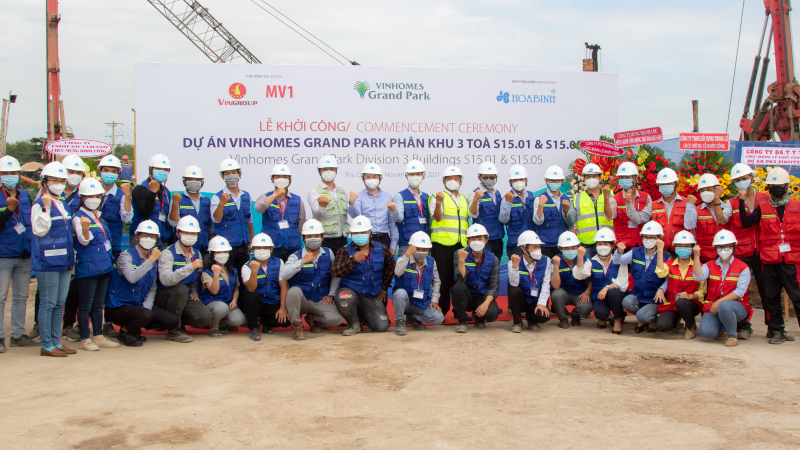 Hòa Bình khởi công Vinhomes Grand Park PK3 tòa ST 15.01 và S15.05