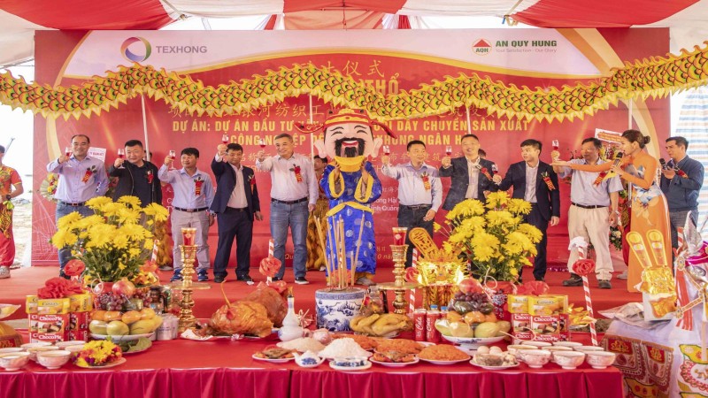 An Quý Hưng tổ chức lễ động thổ dự án “đầu tư xây dựng chuỗi dây chuyền công nghiệp dệt may – giai đoạn 3”