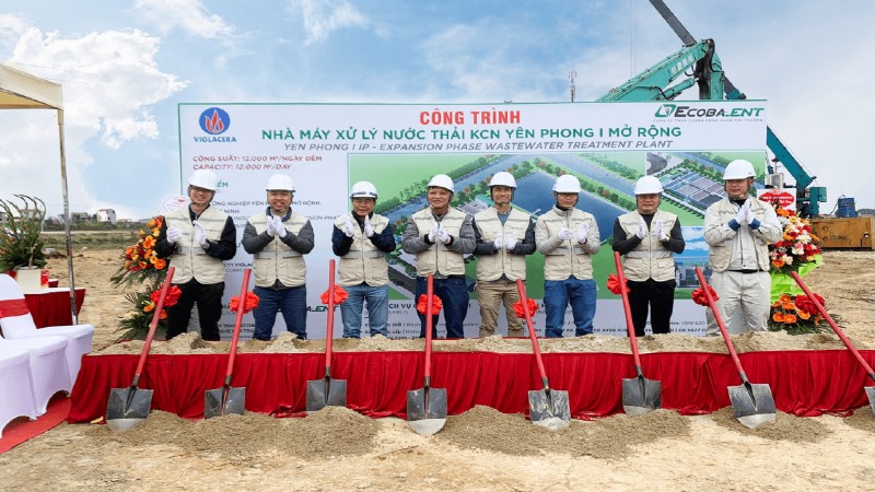 Khởi công dự án nhà máy xử lý nước thải KCN Yên Phong 1 mở rộng, công suất 12.000 CMD