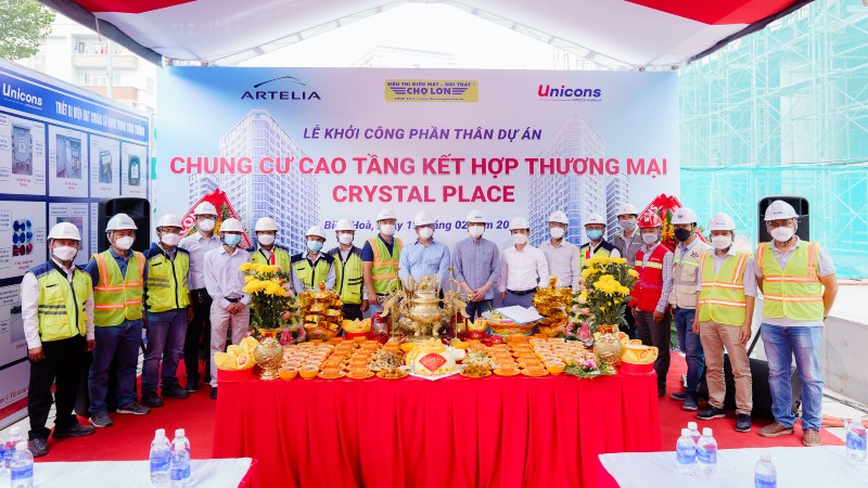 Unicons tổ chức lễ khởi công phần thân dự án “chung cư cao tầng kết hợp thương mại Crystal Place”