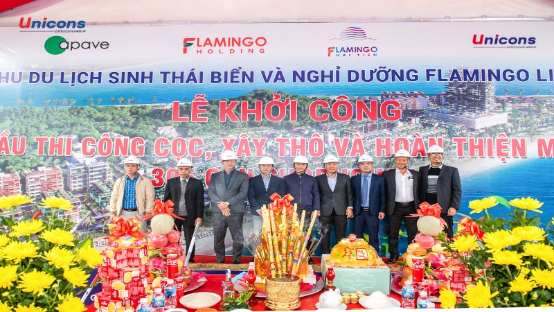Unicons Tổ Chức Lễ Khởi Công Gói Thầu “Thi Công Cọc, Xây Thô Và Hoàn Thiện Mặt Ngoài 305 Căn Shophouses” Thuộc Dự Án “Flamingo Hải Tiến”