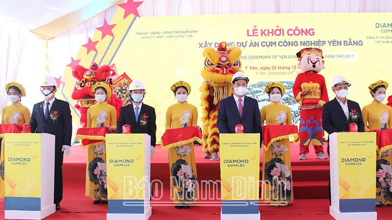 Nam Định: Khởi công dự án xây dựng hạ tầng Cụm công nghiệp Yên Bằng