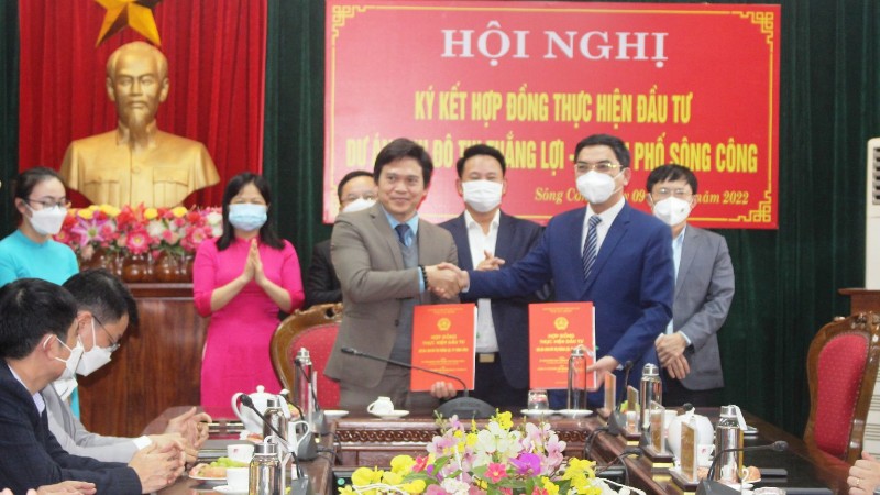 TP Sông Công: Ký kết Hợp đồng thực hiện đầu tư Dự án Khu dân cư Thắng Lợi
