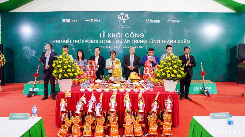 Unicons tổ chức lễ khởi công “khu biệt thự Sports Zone – Dự án thung lũng thanh xuân”