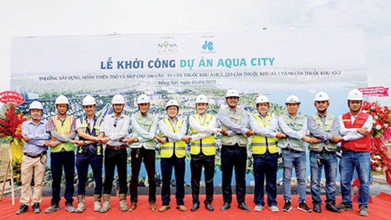 Tập đoàn Xây dựng Hòa Bình khởi công hai gói thầu mới tại đại dự án Aqua City