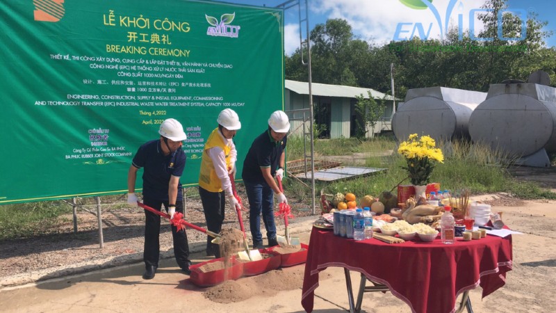 Envico – khởi công hệ thống xử lý nước thải sản xuất tại nhà máy cao su Ba Phúc