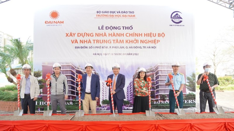 Đại học Đại Nam tiếp tục khởi công xây dựng nhà Hành chính Hiệu bộ và Trung tâm khởi nghiệp
