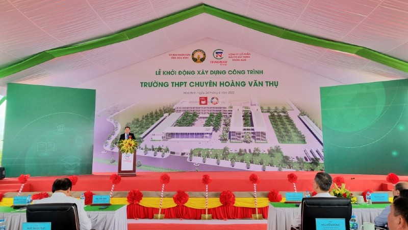 Trungnam Group tài trợ gần 200 tỷ đồng xây trường chuyên THPT ở Hòa Bình