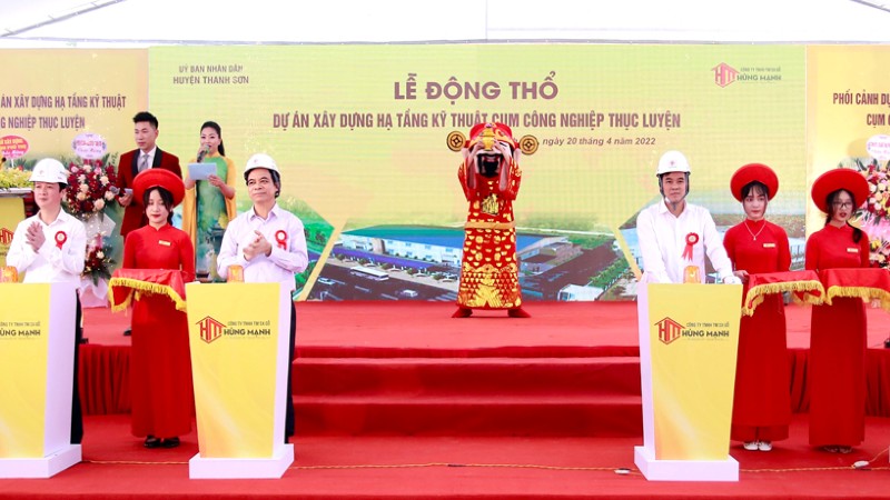 Động thổ dự án xây dựng hạ tầng kỹ thuật cụm công nghiệp Thục Luyện