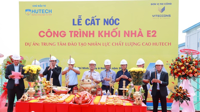 Viteccons cất nóc dự án trung tâm đào tạo nhân lực chất lượng cao hutech