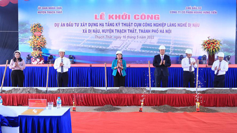 Khởi công xây dựng cụm công nghiệp làng nghề xã Dị Nậu, huyện Thạch Thất