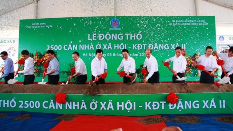 VIGLACERA động thổ xây dựng 2500 căn nhà ở xã hội KĐT Đặng Xá II