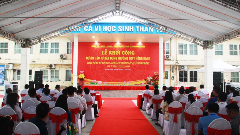 Quận Hồng Bàng: Khởi công dự án đầu tư xây dựng Trường THPT Hồng Bàng
