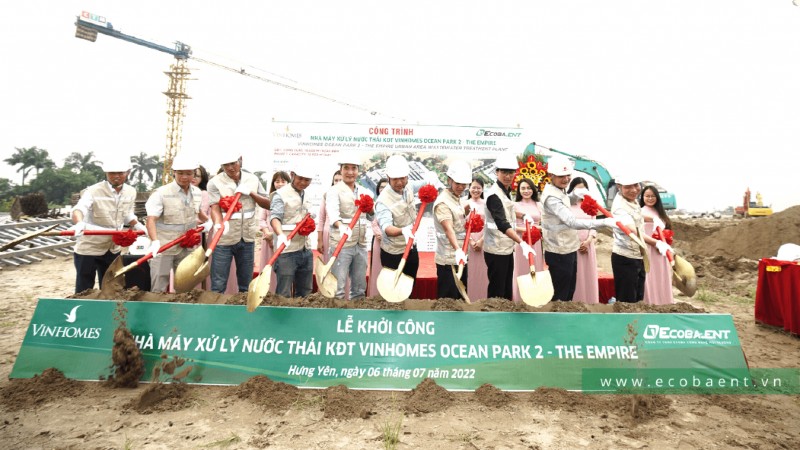 Ecoba ENT khởi công dự án nhà máy xử lý nước thải Vinhomes Ocean Park 2 – The Empire (GĐ 1 CS 14.500 m3/ngày đêm)