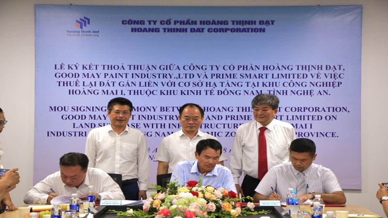 02 nhà đầu tư kí thỏa thuận thuê đất tại KCN Hoàng Mai 1