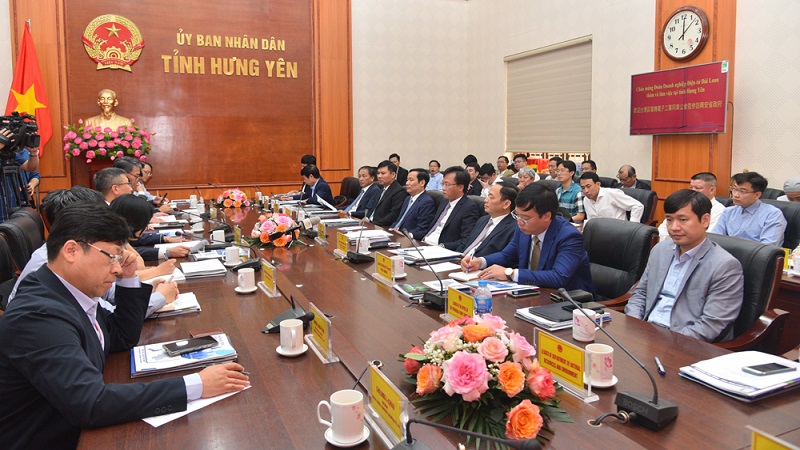 Lãnh đạo tỉnh Hưng Yên làm việc với đoàn doanh nghiệp điện tử Đài Loan (Trung Quốc)